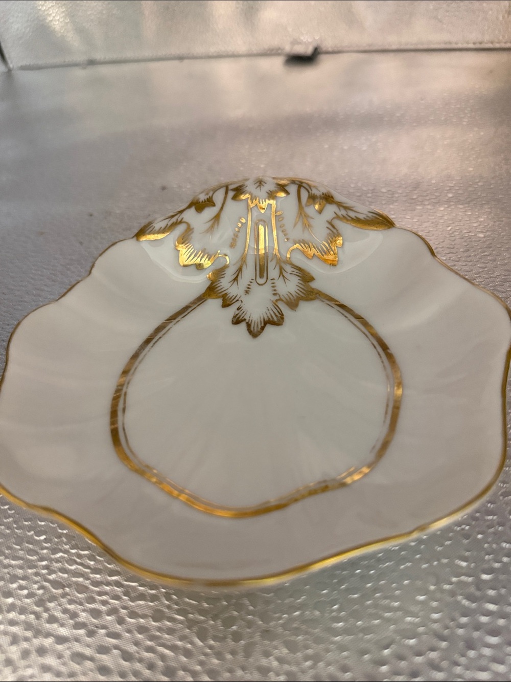 Vintage Shell Shaped Porcelain serving piece with gold trim